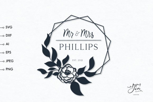 Wedding Monogram Frame Svg