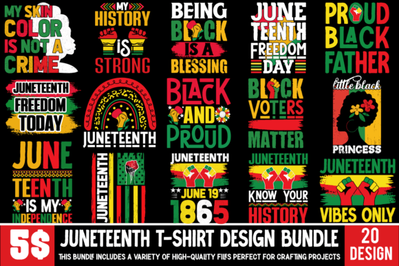 Juneteenth T-shirt Design Bundle