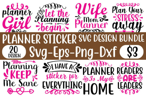 Planner Sticker SVG Design Bundle