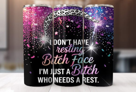 Snarky 20oz Skinny Tumbler Wrap Design
