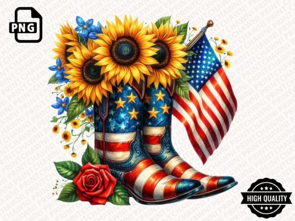 Sunflower USA Flag Clipart PNG