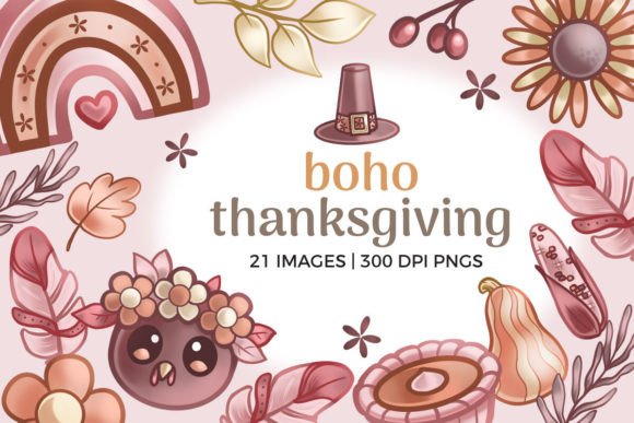 Boho Thanksgiving Clipart